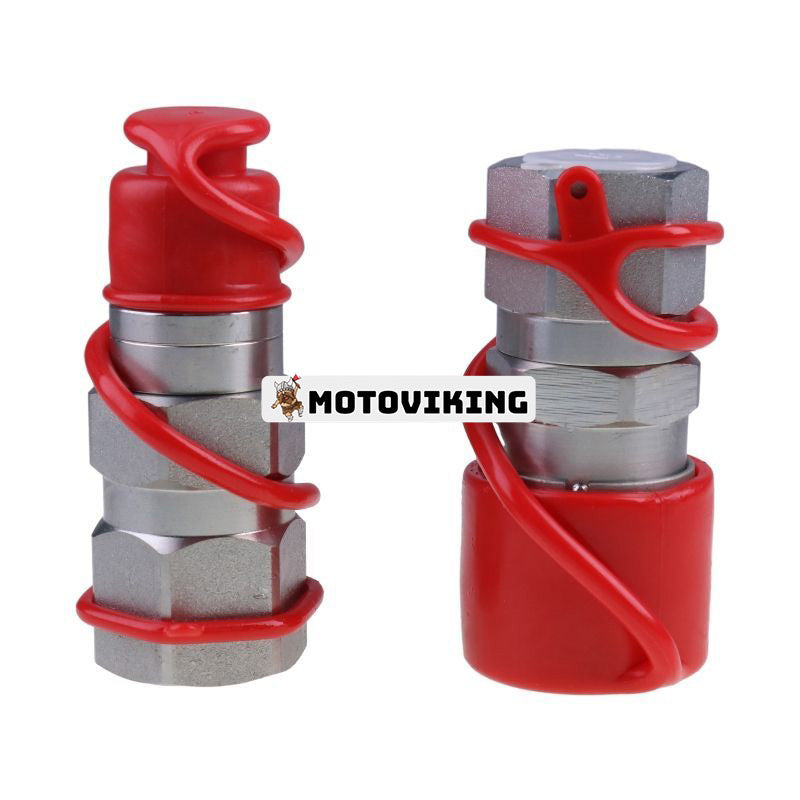 5/8" SAE Flat Face Coupler Set Hydraulisk Quick Connect Fitting för Bobcat CAT CASE Volvo New Holland Thomas ASV