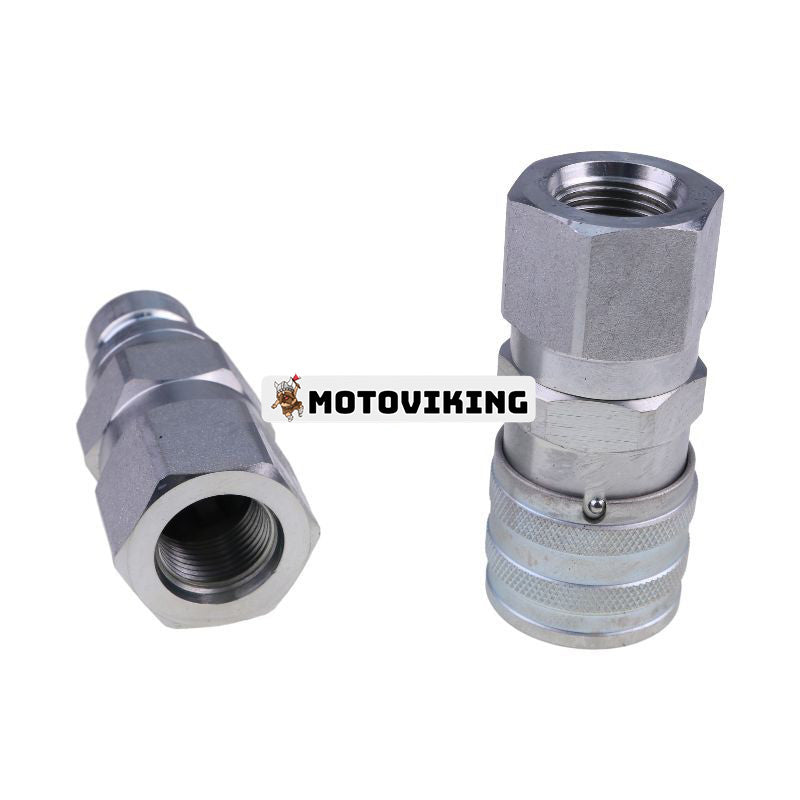 5/8" SAE Flat Face Coupler Set Hydraulisk Quick Connect Fitting för Bobcat CAT CASE Volvo New Holland Thomas ASV