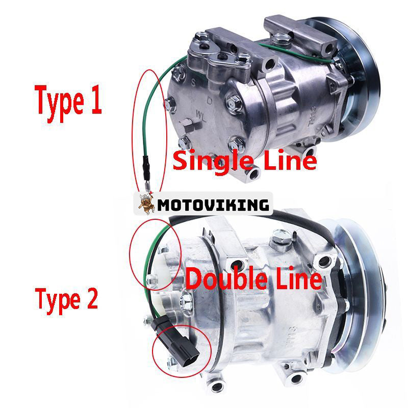 SD7H13 A/C Kompressor KHR3241 för CASE bandgrävmaskin CX290 CX210LR CX330 CX210N CX130 CX240 CX160 CX240LR CX210