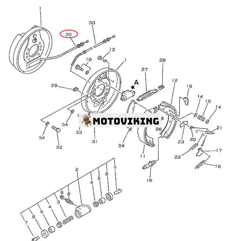 Nödbromsvajer 3EB-30-11131 & 3EB-30-11231 för Komatsu Gaffeltruck FD20-11 FD25-11 FD30H-11 FG20-11 FG28-11 FG25-11 FG30-11