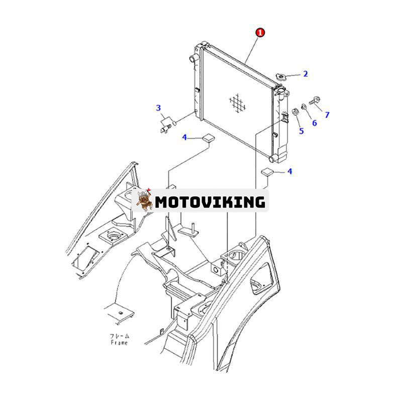 Vattentankkylare 3EB-04-52610 3EA-04-43110 för Komatsu BX50 FD10-15-18 FD18-18 FD20/25-16 FD30-16 FD30-17 FD30H-16 FD30N-16