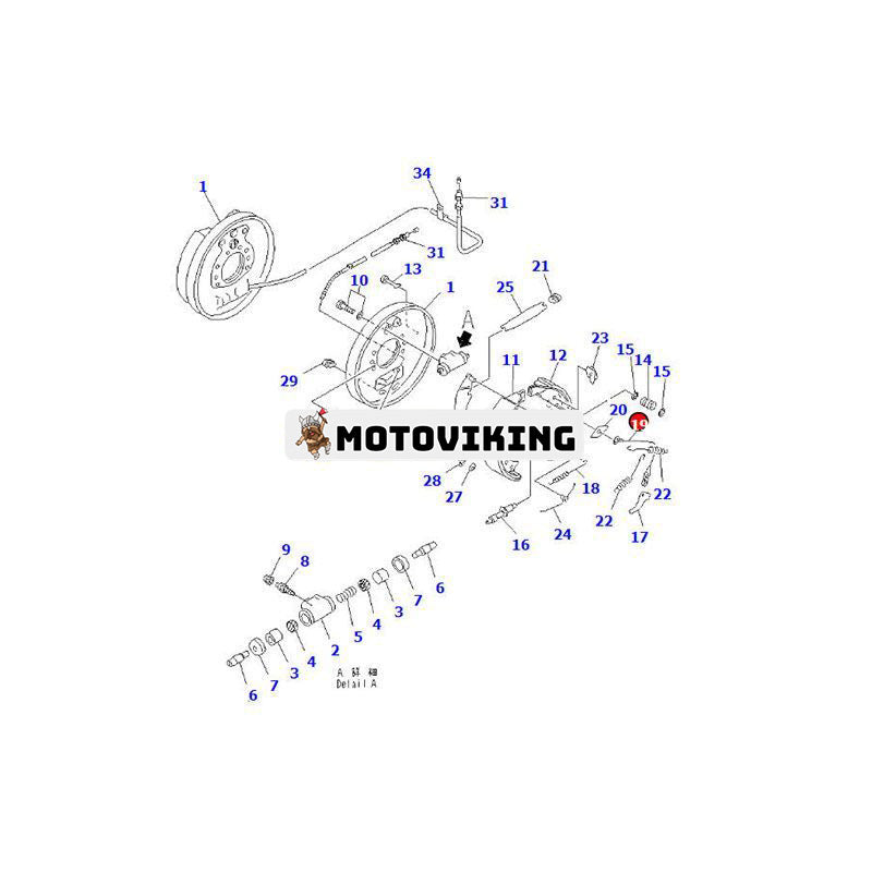 Justerkabel 3EA-30-11330 för Komatsu FD10-15 FD10C-17 FD10L-15 FD14-15 FG14-15 FG15-15 FG18-15 FG18-16 FG18-17 SD07L-3 SG07L