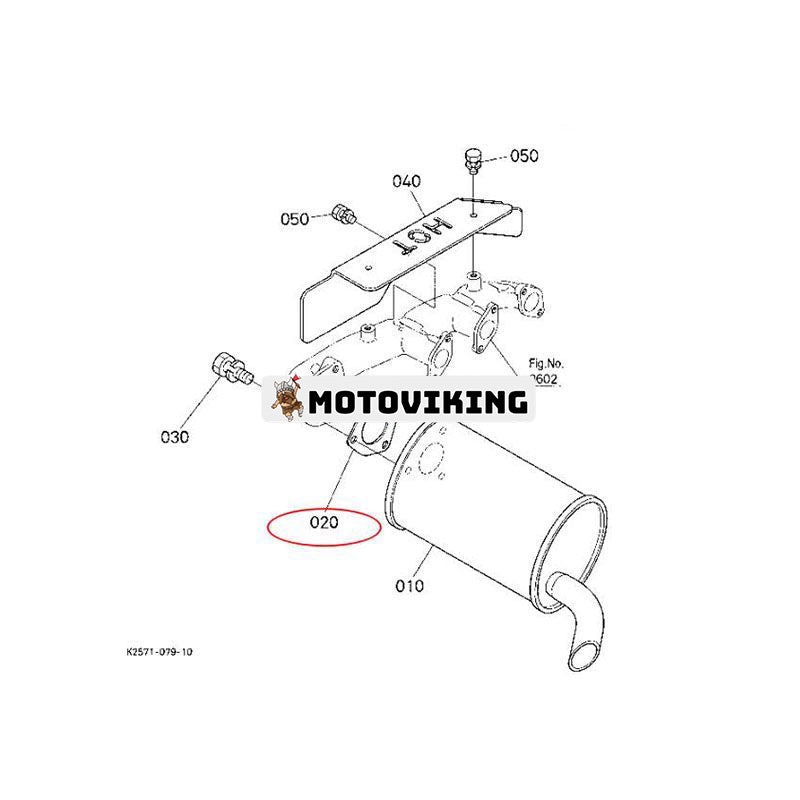 Muffelpackning 15862-12230 för Kubota traktor BX1500D BX1800D BX1830D BX1850D BX1860 BX1870 G1700 G1800 Grävmaskin KX41-3