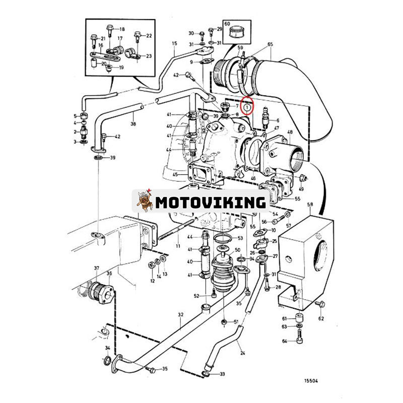 Turbo K27 Turboladdare 3802068 för Volvo Penta Engine TAMD72 TAMD71A TAMD72A