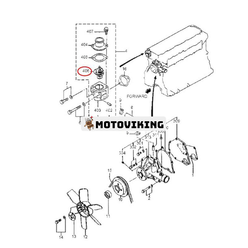 Termostat 32A46-02100 för Mitsubishi Engine S4S S6S Hyundai Grävmaskin R95W-3