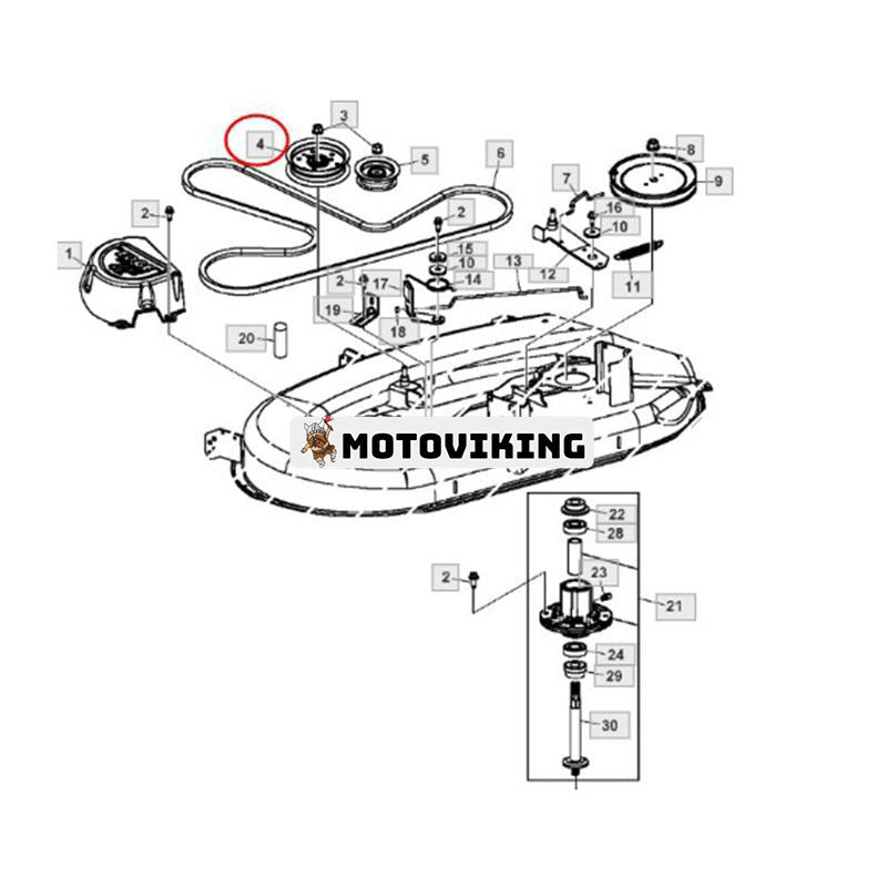 Mellanremskiva GY20629 för Briggs & Stratton Engine 31P707 31P777 John Deere LA120 X140 Z225 Z235 S240 X106 X165