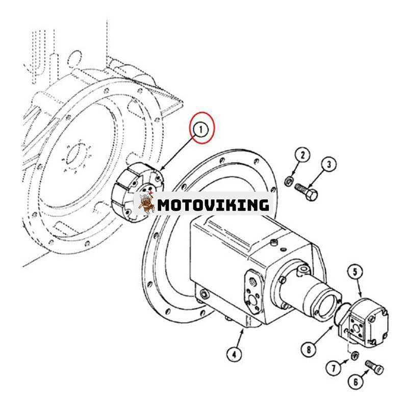 Kopplingselement P7946242 U7946242 för CASE Grävmaskin 888 1088 1088CL 1088P 888CK 888P 888P4A