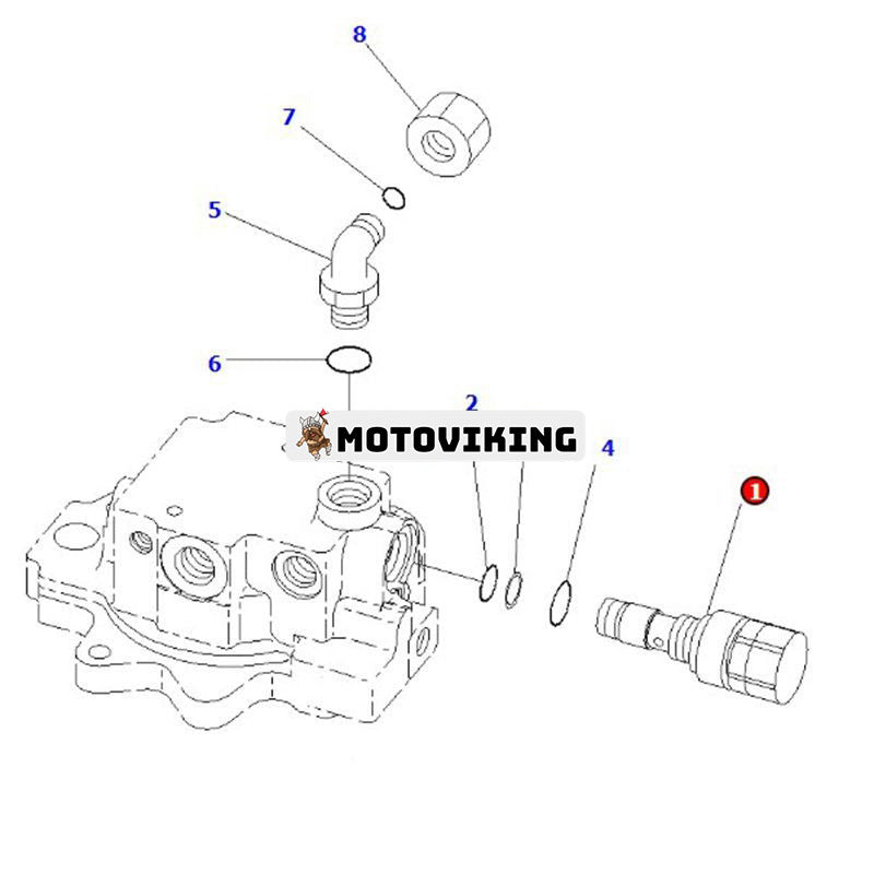 Avlastningsventil 702-73-04360 för Komatsu grävmaskin PC45MR-3 PC55MR-3 PC55MR-5 PC45MR-5