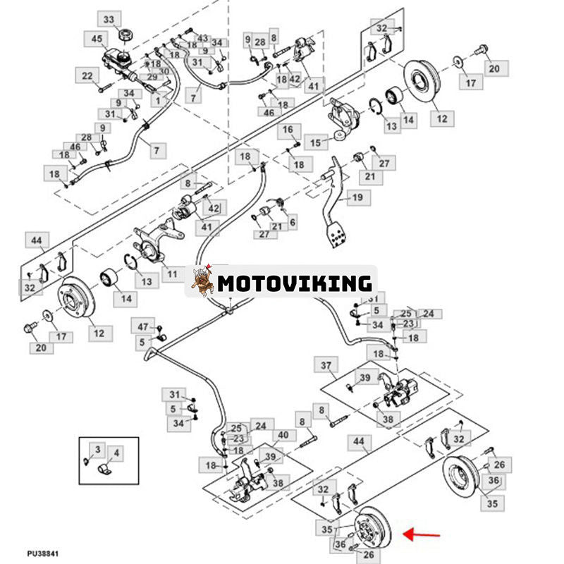 Bakhjulsnav AM135647 AM134150 för John Deere Utility Vehicle 4X2 4X4 FD620D HPX615E HPX815E TX4X2