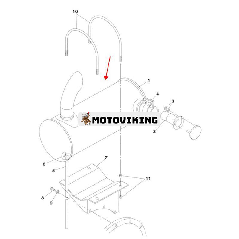 Ljuddämpare KNH0761 för CASE Grävmaskin CX135SR CX180