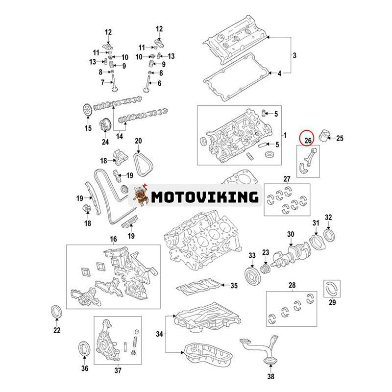 Vevstång 1320139285C0 för Toyota Highlander 2017-2019 3,5L V6 Lexus RX 350 2016-2022