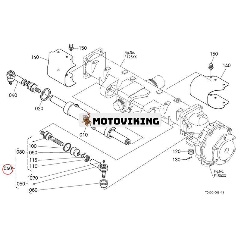 Parallellstagsenhet TC432-13740 för Kubota traktor L4600DT L4600H L4701DT L4701H L4802DT L4802DTM L4802H