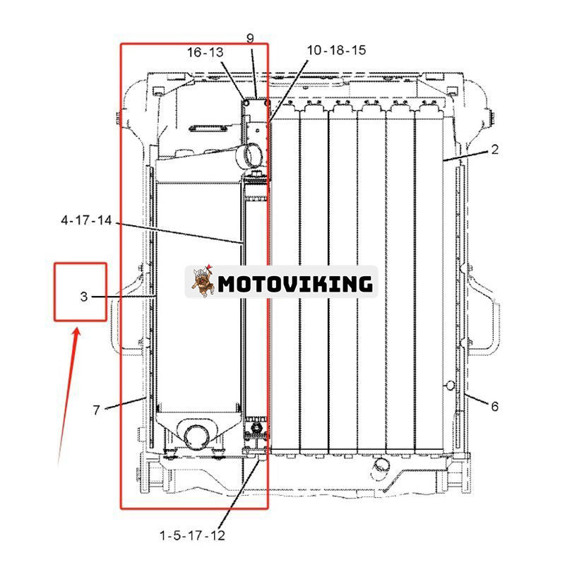 Efterkylare 272-0377 för Caterpillar CAT C18 schaktare D9T