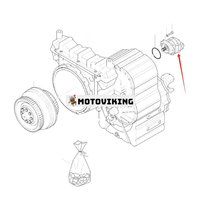 Hydraulpump 424-15-H1200 för Komatsu hjullastare WA420-3