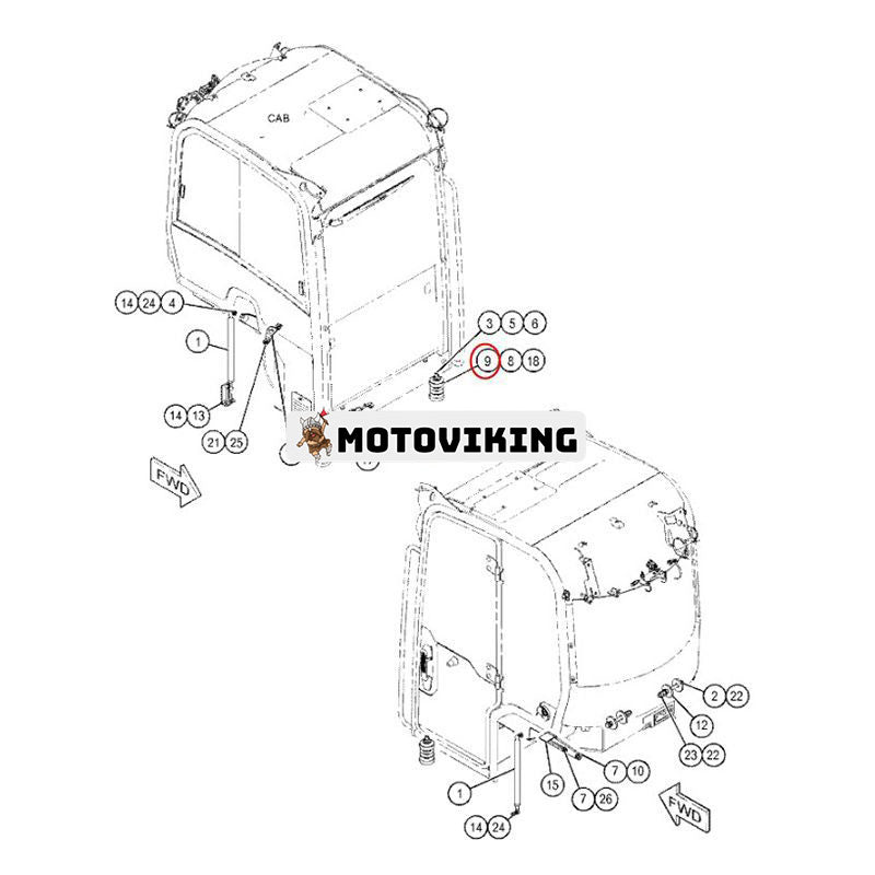 1 PC-fäste 305-4339 för Caterpillar CAT 226D 232D 239D 242D3 249D3 262D3 277C2 279D3 301.5 301.6 301.7CR 301.8 302