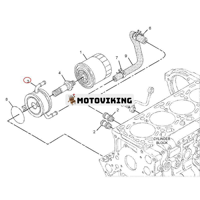 Oljekylare 387-9872 för Caterpillar CAT C3.3B motor 308CR 308.5 308E 308E2 309CR 310 236D 246D 259D 906K 908K