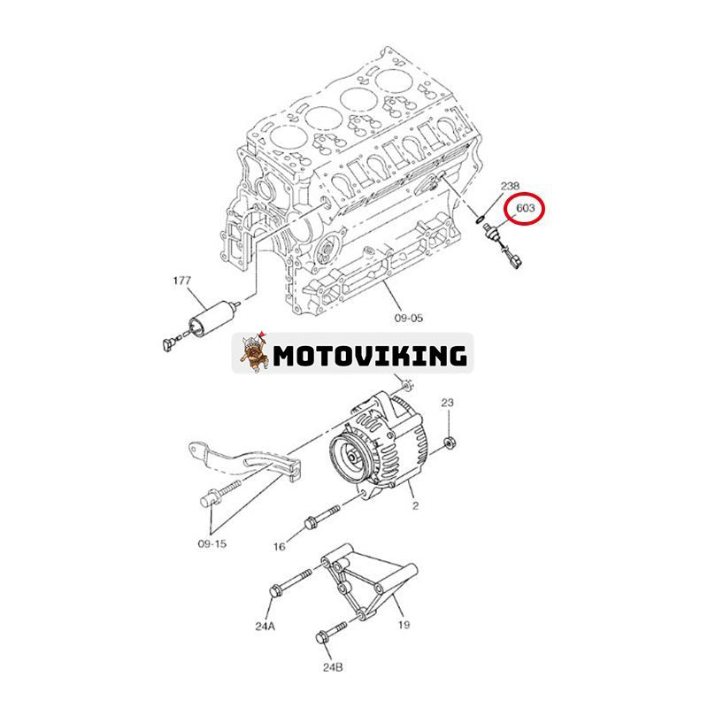 Varvräknarsensor VI8941268220 för Isuzu 4JB1 4LE1 4LE2 New Holland E80BMSR E70BSR CASE CX75