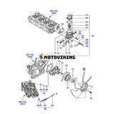 Fläkt YM129916-44740 för Komatsu Lastare CK20-1 CK25-1 CK30-1 CK35-1 SK1020-5 SK1026-5 SK1026-5N SK815-5 SK820-5