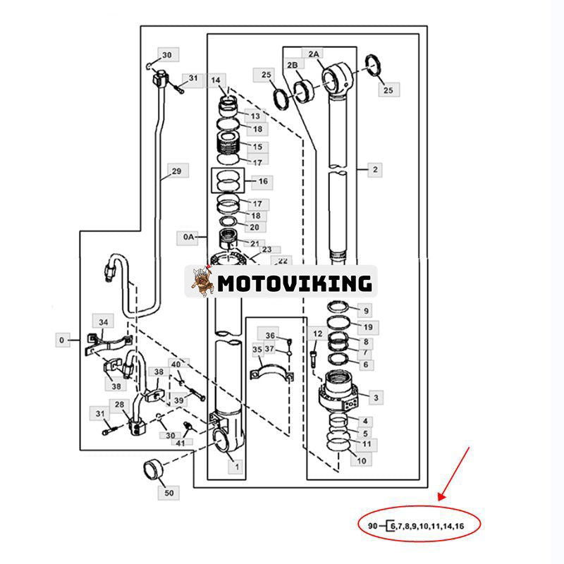 Bomcylindertätningssats 4686432 för John Deere Loader 3554 3754D 3756G Hitachi Grävmaskin ZX470-5G ZX470LC-5B ZX470LCR-5G ZAXIS350F