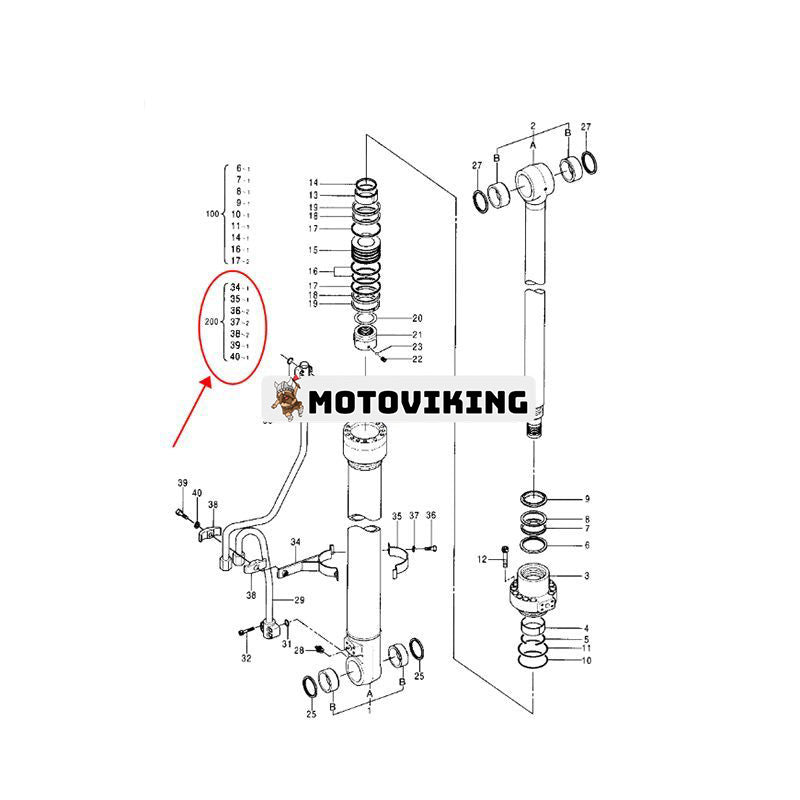 Bomcylindertätningssats 0674907 för Hitachi grävmaskin EX100-5 EX120-5 EX120-5HG EX120-5X EX120-5Z EX125WD-5 EX130H-5 EX130K-5 ZX115-3 ZX10MW