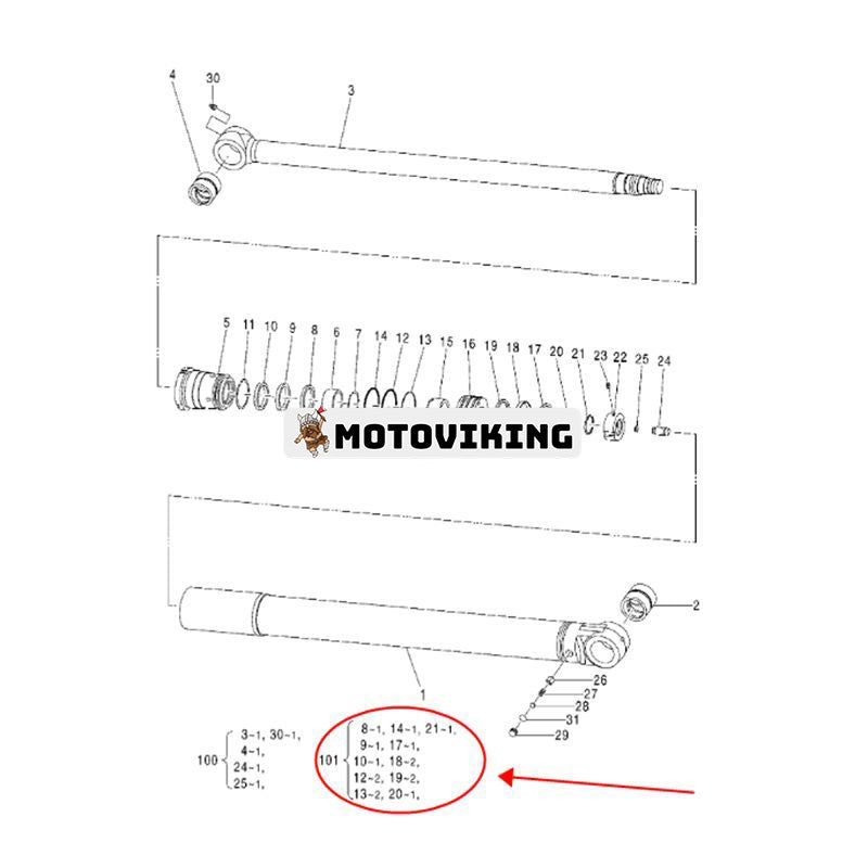 Armcylindertätningssats 4681368 för Hitachi grävmaskin ZX60-HCMC ZX60-5G ZX60-5A