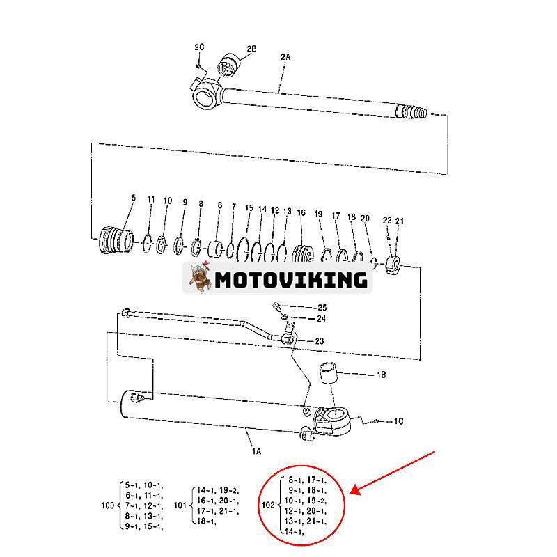 Skopcylindertätningssats 4681369 för Hitachi grävmaskin ZX60-HCMC ZX60 ZX60-5A ZX60-5G