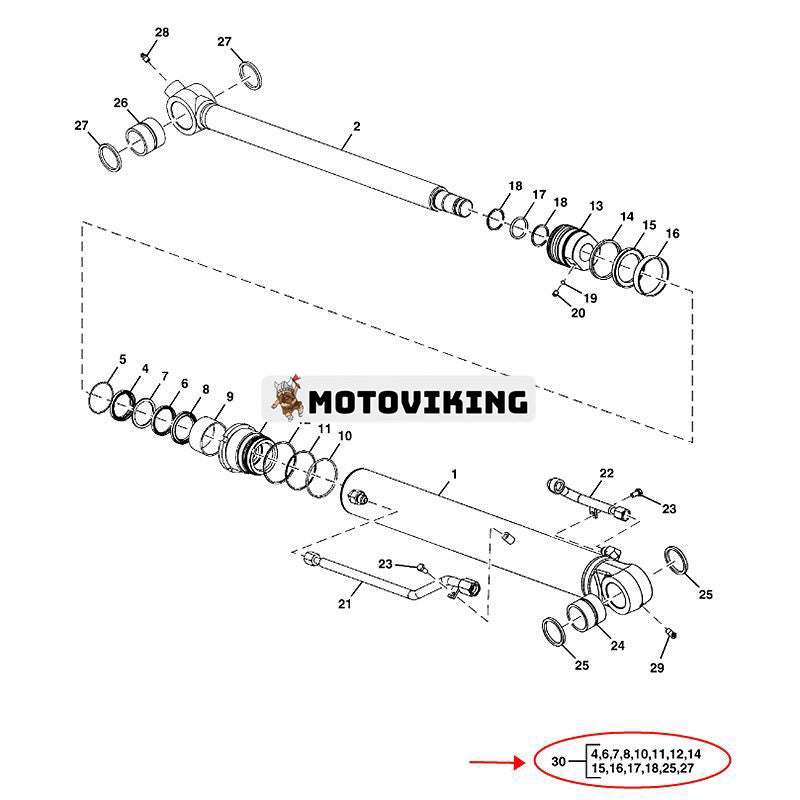 Skopcylindertätningssats FYD00000087 för Hitachi ZAXIS60USB-5N John Deere 60D 60G PC10 PC7 grävmaskin