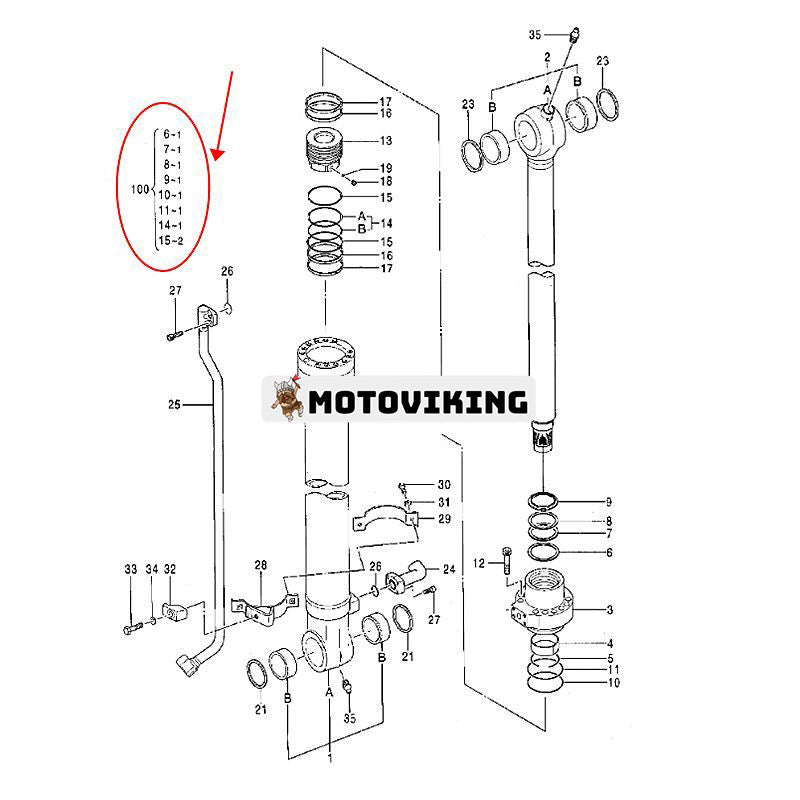 Skopcylindertätningssats 4663493 för Hitachi ZX160LC-3 ZX180LC-3 ZX190W-3 ZX350LC-5B John Deere 160DLC 180GLC 190DW grävmaskin