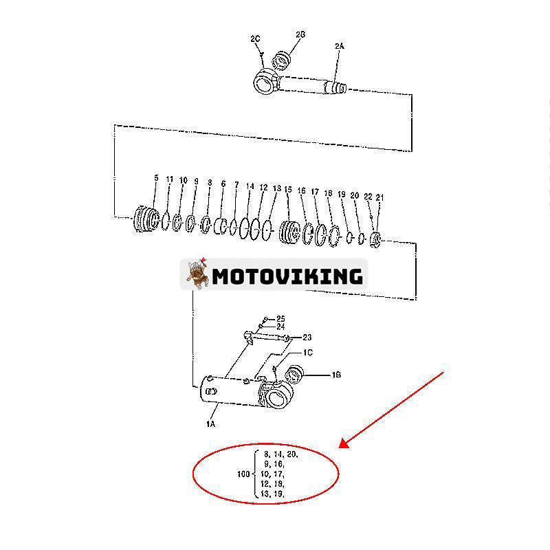 Bladcylindertätningssats 4681370 för Hitachi grävmaskin ZX60-HCMC ZX60 ZX60-5G ZX60-5A