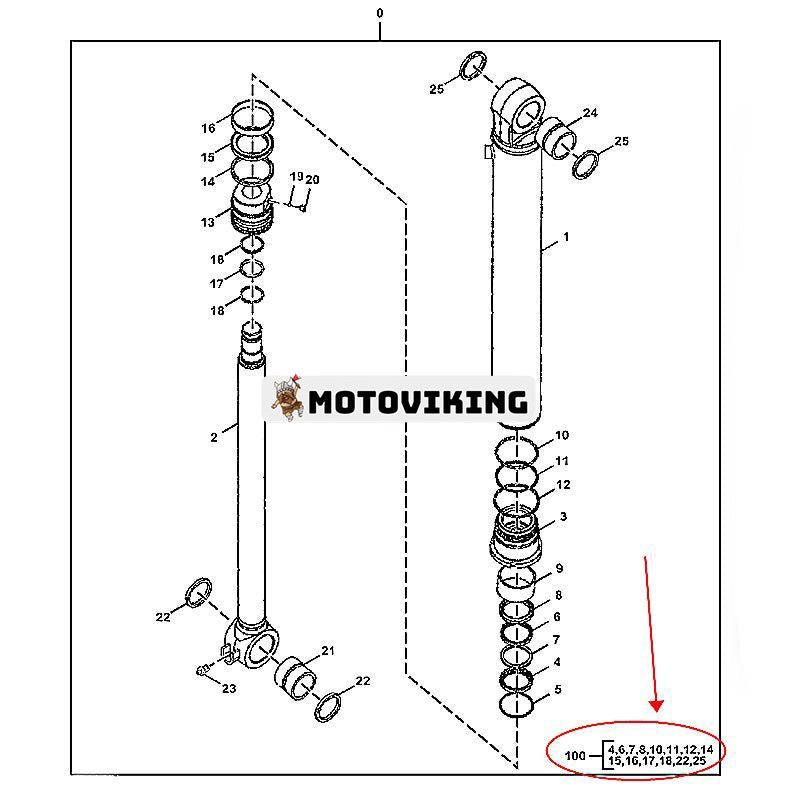 Bladcylindertätningssats FYD00003234 för Hitachi ZAXIS60USB John Deere 60 60P 60D 60G 60P PC10 PC7 YD00001821 Grävmaskin