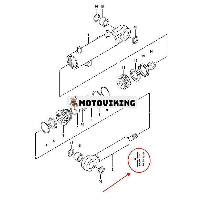 Bladcylindertätningssats 4632462 för Hitachi ZX70-3 ZX75US-3 ZX80LCK-3 ZX85US-3 ZX85US-3 John Deere 75D 75G 85D 85G grävmaskin