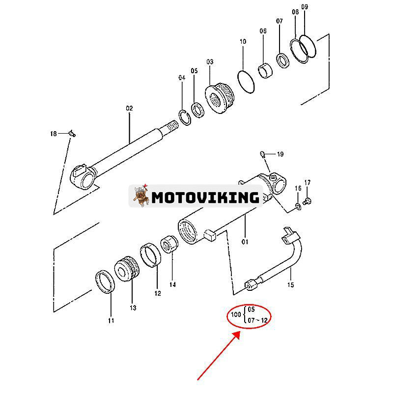 Bladcylindertätningssats 4399105 för Hitachi EX60-5 EX60BUN-5 EX70LCK-5 EX75UR-3 EX75URLC-3 EX80-5 John Deere 80 grävmaskin