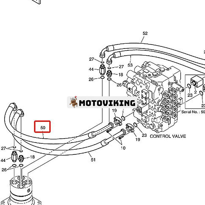 Högtrycksslang DS2026100 för Doosan Daewoo Komatsu grävmaskin DX300LC DX300LL DX300LCA