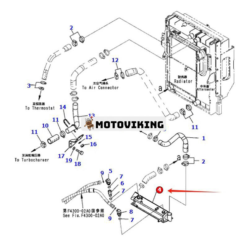 Oljekylare 423-03-D1611 för Komatsu hjullastare WA380-6