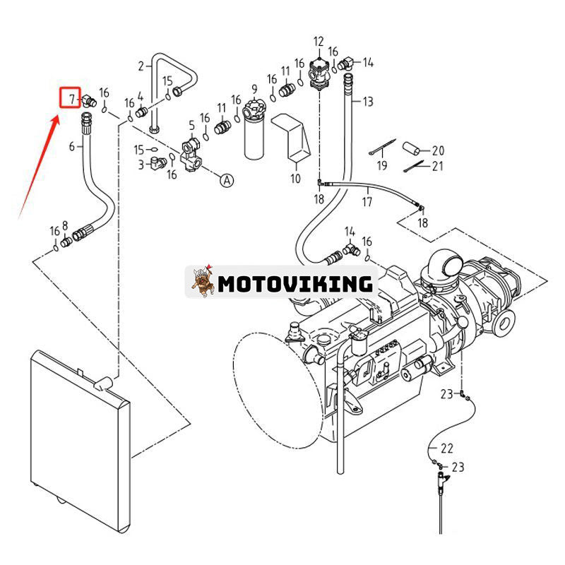 Nippelarmbåge 0373485120 för Airman Screw Air Compressor PDS750S-4B1 PDSF750-4B3