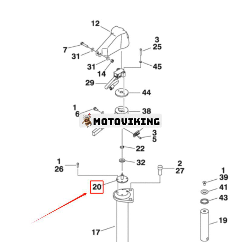 Vinkelsensorstift 3423256 för JLG bomlyft 340AJ 1200SJP 1250AJP 1350SJP