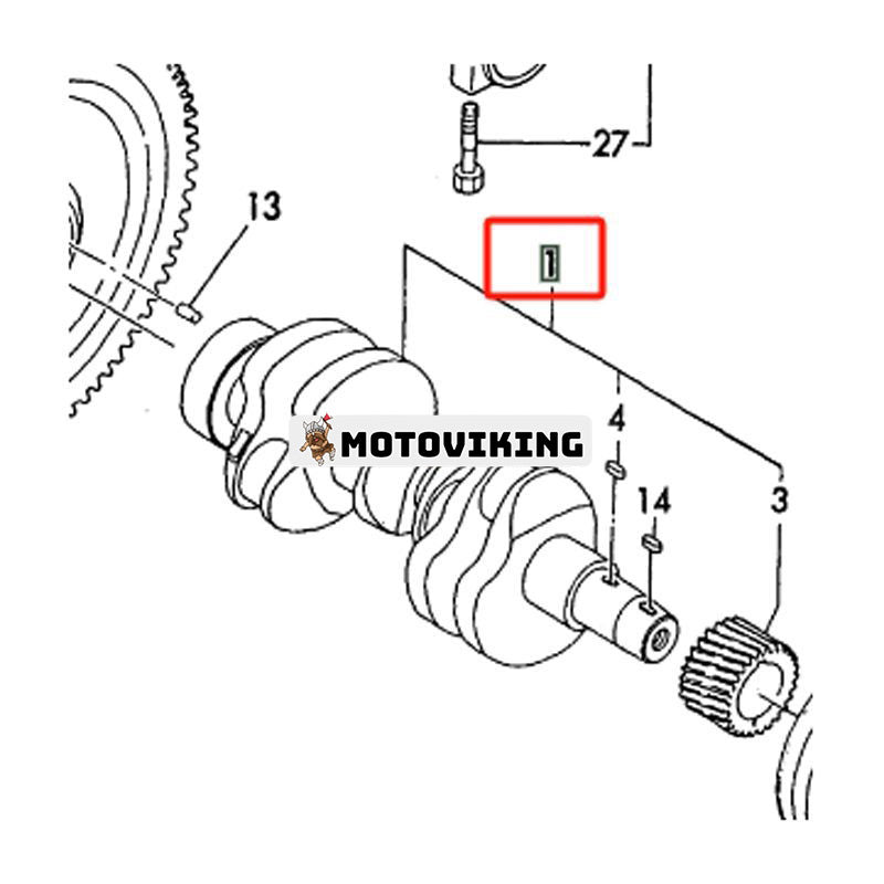 Vevaxelenhet 129170-21001 för Yanmar Engine 3JH2 3JH2CE 3JH2L 3JH2 3JHLP 3JH25A