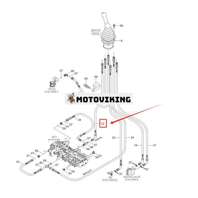 1st hydraulslang P920-042028 för Hyundai grävmaskin R145CR-9 R210-7 R210LC-7 R220LC-7 R330LC-9 R55-7 R55W-7