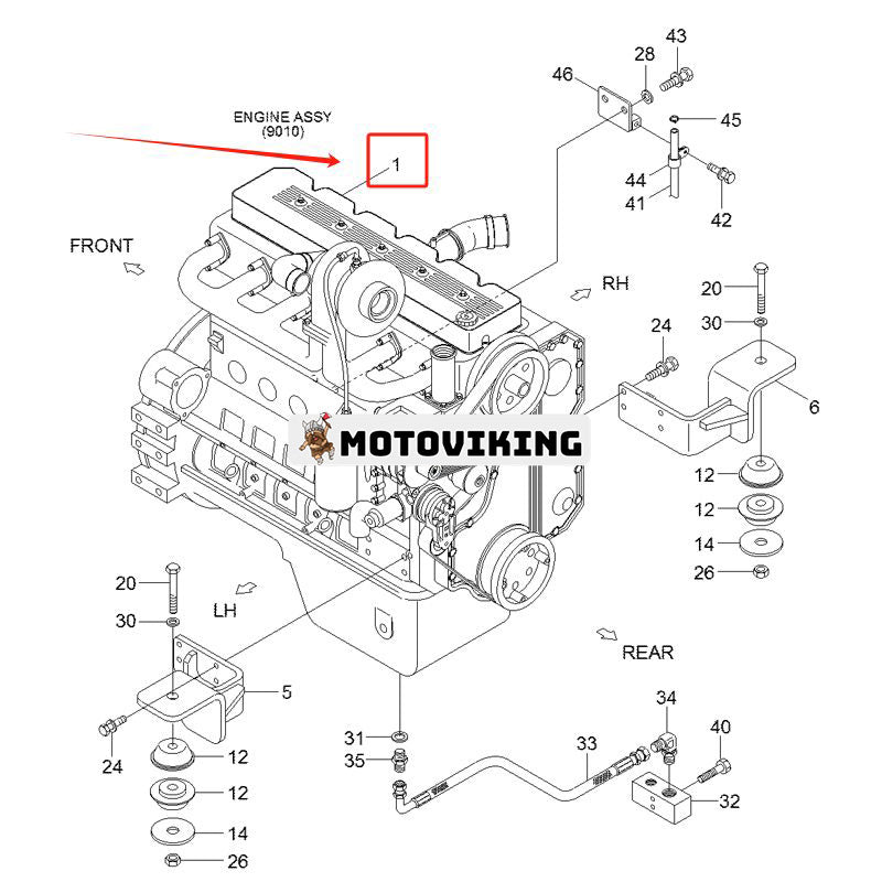 Motorenhet 11LK-00011 för Hyundai hjullastare HL770-9 HL770-9S