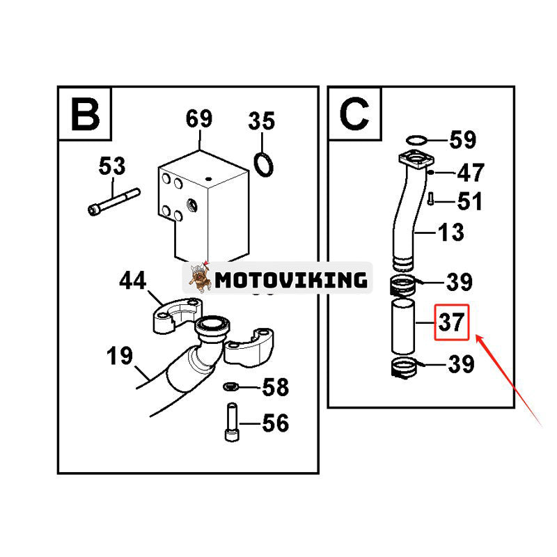 Gummislang VOE14884624 för Volvo Grävmaskin EC950E