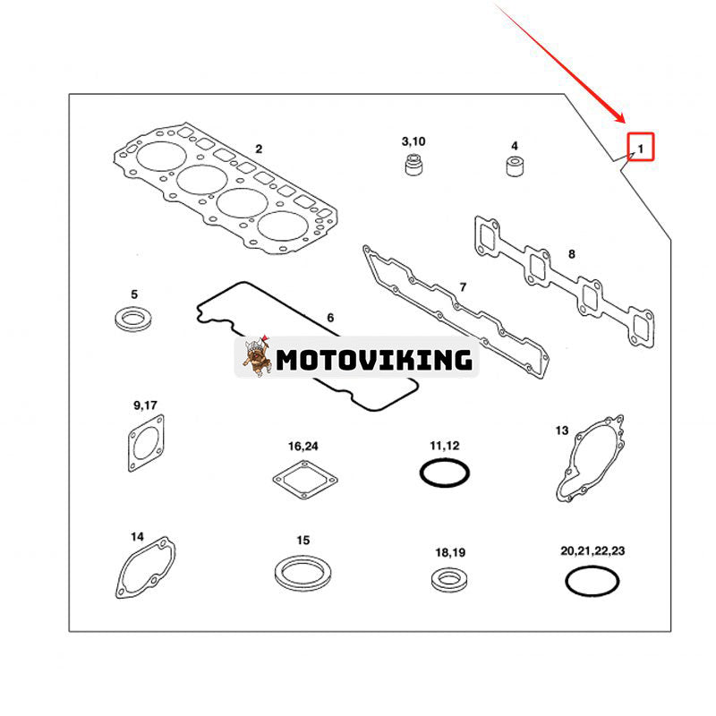 Översynspackningssats SA8210-06160 för Volvo grävmaskin EC55 EC55E EW55