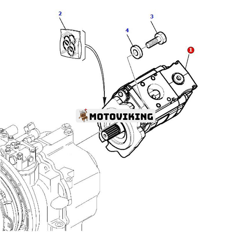 Hydraulisk pumpenhet 42N-60-11321 för Komatsu grävlastare WB91R-5 WB91R-5E0 WB142-5