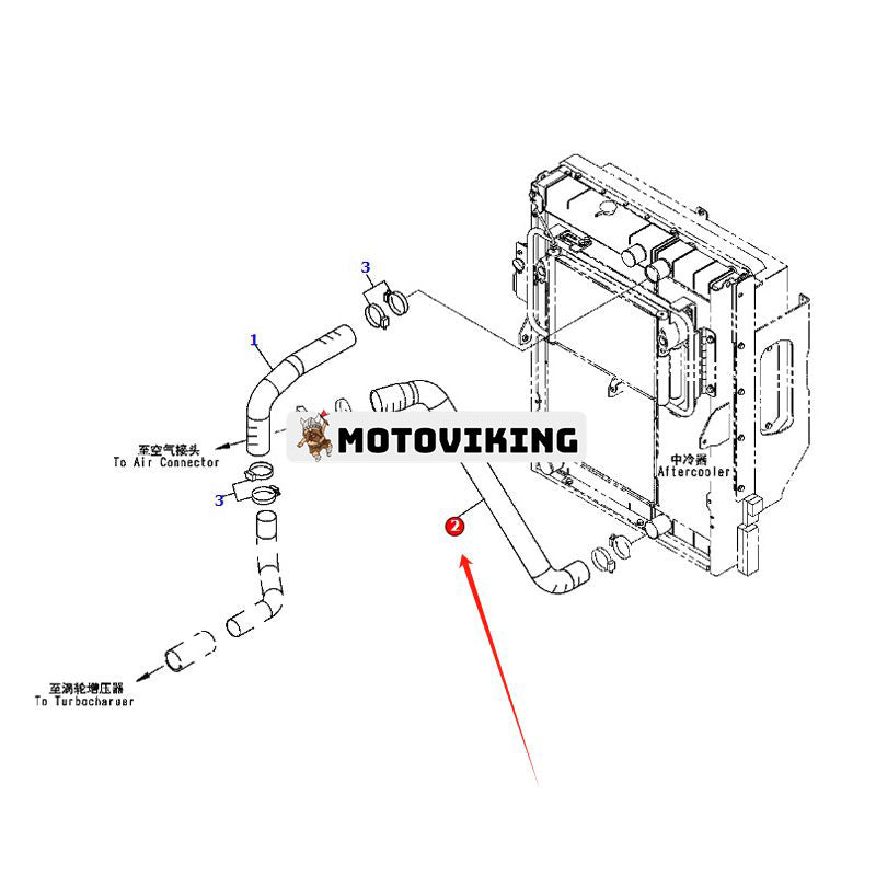 Efterkylarslang 423-03-D1730 för Komatsu hjullastare WA380-6