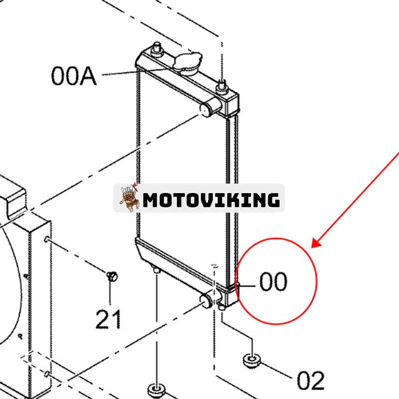 Vattentankkylare 4662386 för Hitachi grävmaskin ZX14-3 ZX16-3 ZX18-3 ZX22U-2