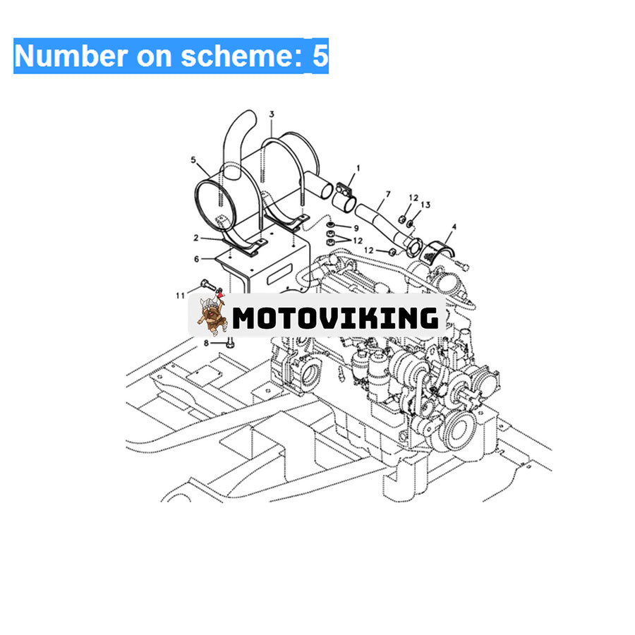 För Volvo Grävmaskin EC135B EW145B EC140B Motor D6D Ljuddämpare VOE14504919