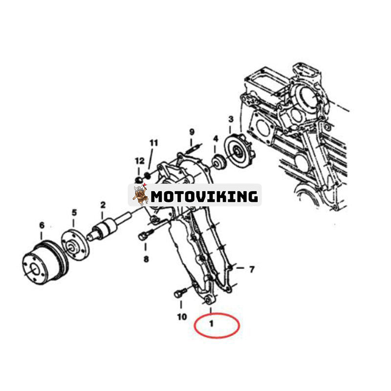 Vattenpump 3974989 för Bobcat B300 BL370 Grävlastare 231 grävmaskin
