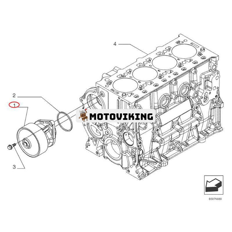 Vattenpump 504264335 för CASE 420 420CT 430 435 445 445CT SR220 SR250 SV250 SV300 TR320 TV380 FARMALL 60 70 80