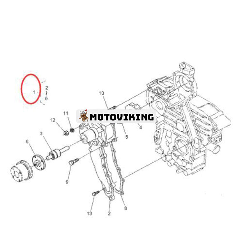 Vattenpump 1K321-73033 1K321-73032 för Kubota Engine D1703 D1803 V2403 V2203 Hyundai Gaffeltruck HDF15/18-5
