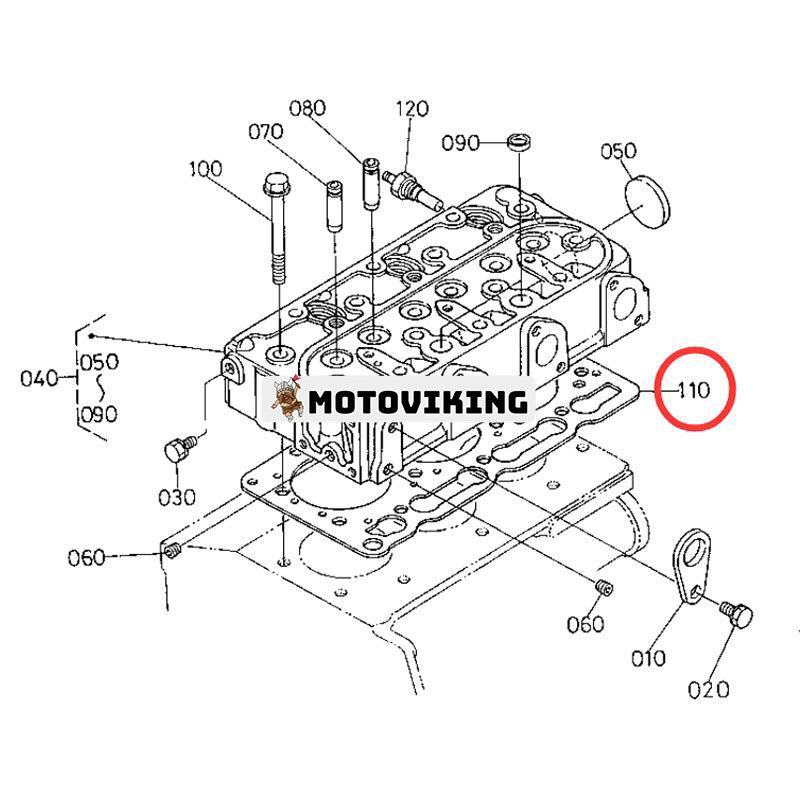 Topplockspackning 16261-03310 16261-03311 för Kubota D1105 Komatsu 3D78 motor