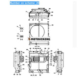 För Case Grävmaskin CX225SR CX210B CX210BLR CX210BNLC Hydraulisk oljekylare LN001800